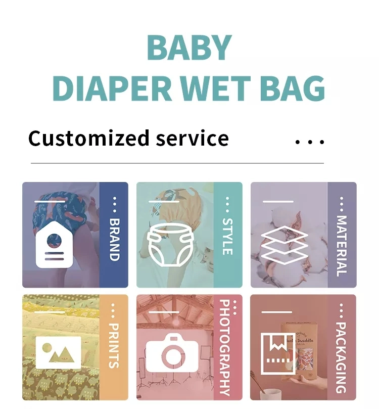 Digital Print Waterproof Reusable Wet Bag Diaper Baby